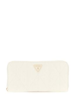 Guess - Off White Textured Aldina Zip Around Wallet (L)