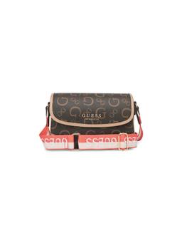 Guess - Natural Printed Nichole Flap Crossbody Bag