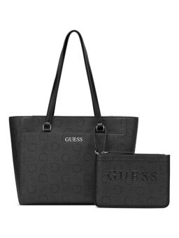 Guess - Charcoal Printed Delphine Tote Bag with Pouch (Set of 2)