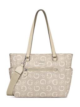 Guess - Caramel Printed Madix Shoulder Bag with Detachable Strap