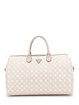 Guess - Beige Printed Wilder Weekender Duffle Bag with Detachable Strap