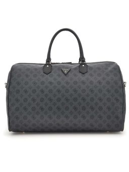 Guess - Charcoal Printed Wilder Weekender Duffle Bag with Detachable Strap