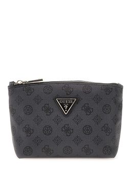 Guess - Charcoal Printed Wilder Top Zip Pouch (L)
