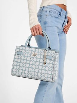 Guess - Sage Printed Akir Satchel Bag with Detachable Strap