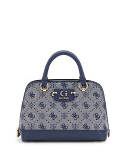 Guess - Navy Logo Printed Neda Dome Satchel Bag with Detachable Strap
