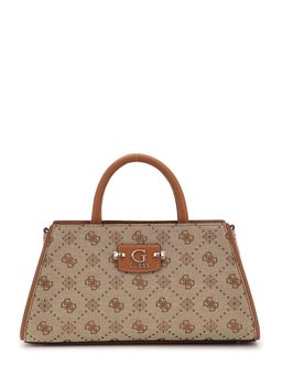 Guess - Latte Logo Printed Neda Girlfriend Satchel Bag with Detachable Strap