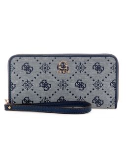 Guess - Navy Logo Printed Neda Zip Around Wallet (L)