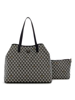 Guess - Black Logo Printed Wave 2 In 1 Shoulder Bag with Pouch (Set of 2) (L)