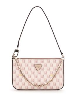 Guess - Blush Logo Printed Wave Mini Top Zip Shoulder Bag