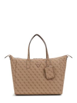 Guess - Latte Logo Printed Latona Carry On Shoulder Bag with Attached Pouch (Set of 2) (L)