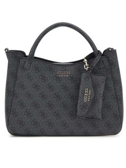 Guess - Charcoal Printed Satchel Bag and Pouch with Detachable Strap (Set of 2) (S)