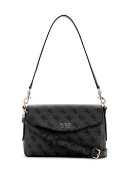 Guess - Coal Logo Printed Brenton Flap Shoulder Bag