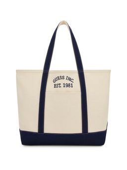 Guess - Navy Blue Embroidered Summer line Tote Bag (L)