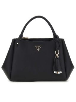 Guess - Black Solid Talent Satchel Bag with Detachable Strap