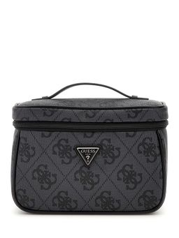 Guess - Charcoal Logo Printed Berta Toiletry Train Case