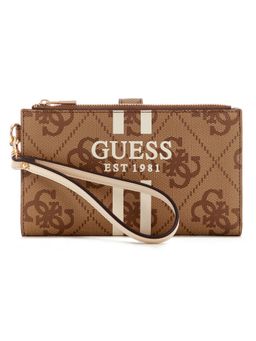 Guess - Latte Logo Printed Laurel Zip Organizer Wallet