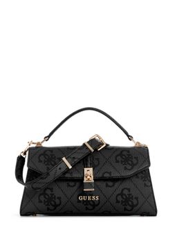 Guess - Charcoal Logo Printed Queensland Top Handle Crossbody Bag