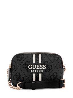 Guess - Charcoal Logo Printed Noelle Camera Crossbody Bag