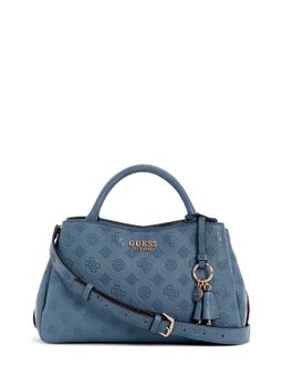 Guess - Slate Logo Textured Phoebe Girlfriend Satchel Bag with Detachable Strap