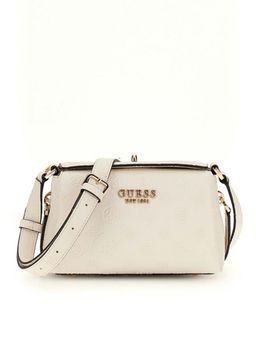 Guess - Off White Logo Textured Phoebe Mini Crossbody Bag