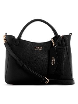 Guess - Black Textured Satchel Bag and Pouch with Detachable Strap (Set of 2) (S)