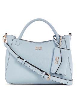Guess - Powder Blue Textured Satchel Bag and Pouch with Detachable Strap (Set of 2) (S)