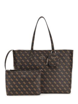 Guess - Brown Logo Printed Power Play Tech Tote Bag with Pouch & Coin Pouch (Set of 3) (L)