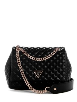 Guess - Black Solid Everlee Convertible Crossbody Bag