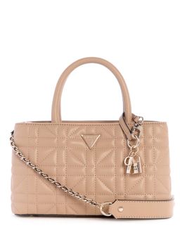 Guess - Peach Solid Edita Elite Satchel Bag with Detachable Strap