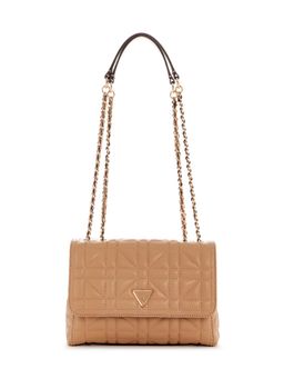 Guess - Beige Solid Edita Convertible Crossbody Bag