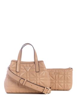 Guess - Peach Solid Edita Mini Handbag and Pouch with Detachable Strap (Set of 2)