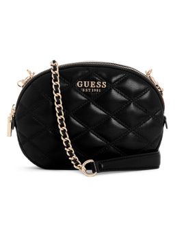 Guess - Black Solid Tamsin Double Zip Crossbody Bag
