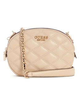Guess - Light Beige Solid Tamsin Double Zip Crossbody Bag