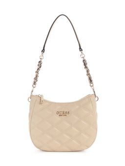 Guess - Light Beige Solid Tamsin Top Zip Shoulder Bag