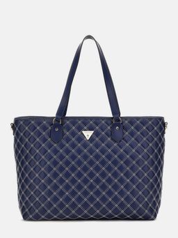 Guess - Navy Blue Embroidered Cruise Vibe Tote Bag with Detachable Strap
