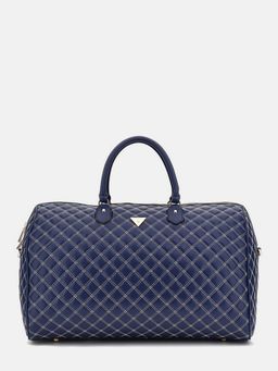 Guess - Navy Blue Embroidered Cruise Vibe Weekender Duffle Bag with Detachable Strap