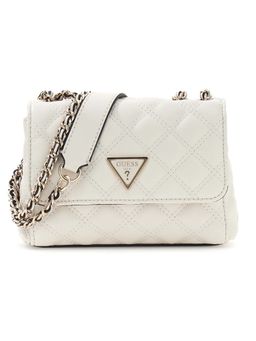 Guess - Off White Solid Giully Mini Crossbody Bag