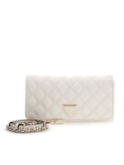 Guess - Off White Solid Giully Organizer Crossbody Bag