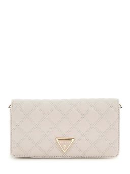 Guess - Beige Solid Giully Organizer Crossbody Bag