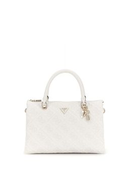 Guess - Off White Solid Adelasia Multi Comp Handbag with Detachable Strap