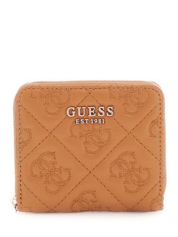 Guess - Tan Embroidered Adelasia Zip Around Wallet (S)