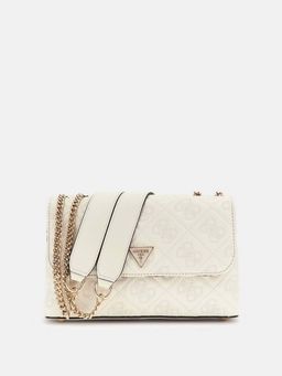 Guess - Off White Solid Adelasia Convertible Crossbody Bag