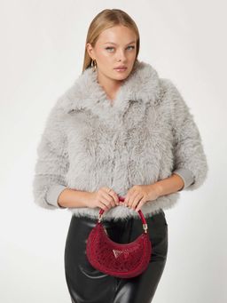 Guess - Claret Rhinestones Zalina Hobo Bag with Detachable Chain (S)