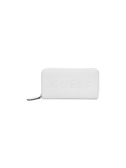 Guess - White Solid Haddington Zip Around Wallet (M)