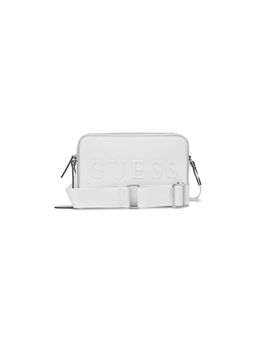 Guess - White Solid Haddington Mini Crossbody Bag