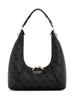 Guess - Coal Logo Printed Calista Top Zip Shoulder Bag
