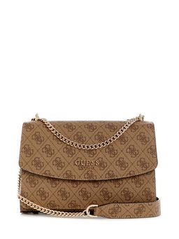 Guess - Latte Logo Printed Calista Convertible Flap Crossbody Bag