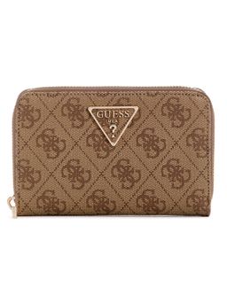 Guess - Latte Logo Printed Laurel Zip Around Wallet (M)