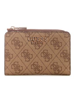 Guess - Latte Logo Printed Laurel Zip Arnd Card Case Wallet