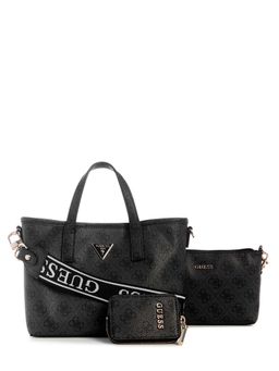 Guess - Coal Printed Latona Mini Handbag and Pouch, Wallet with Detachable Strap (Set of 3)